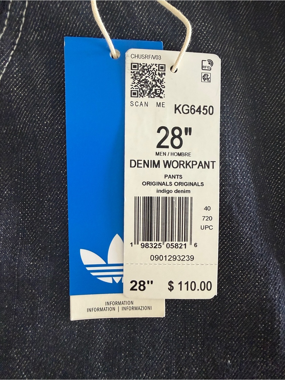 Adidas Workwear Men’s Dark Indigo Barrel Denim Carpenter Jeans - Relaxed Fit 28” - Picture 9 of 13